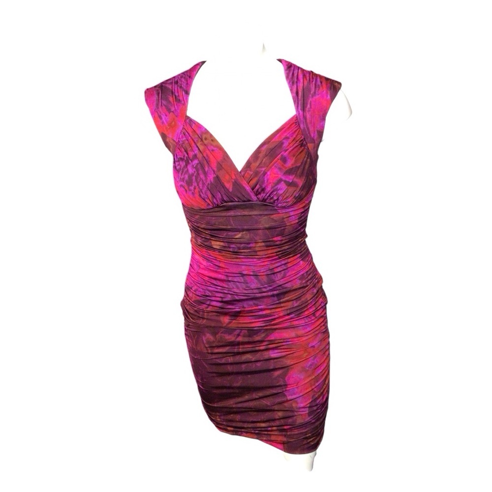 Boston Proper Vibrant Pink and Purple Bodycon Mini Dress size 0